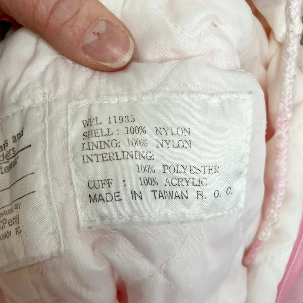 Vintage JC Penney Toddler Snowsuit Embroidered Pink Bunny‎ Hooded Size 24 Months